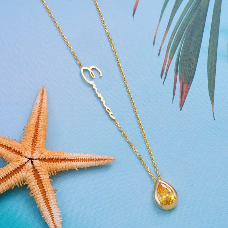 Collier de pierres de naissance Luxus - Toujours dans mon cœur - Or