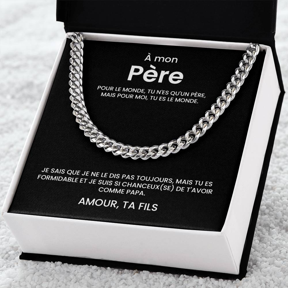À mon Père - Collier cubain - Or