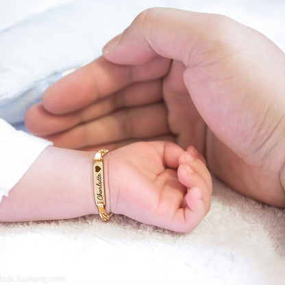 Bracelet bébé personnalisé - Or Rose