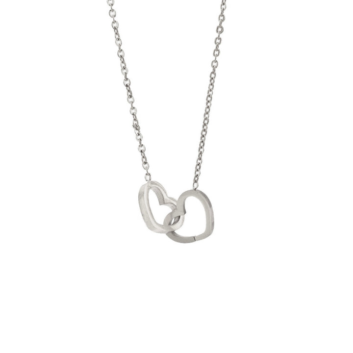 Collier gravé cœur entrelacé - Or