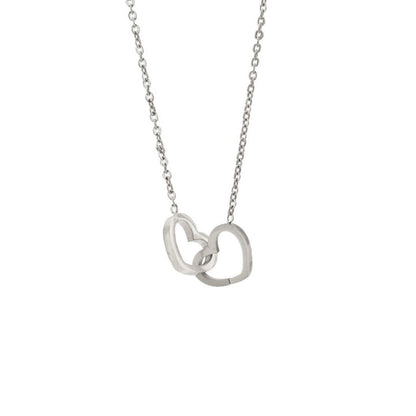 Collier gravé cœur entrelacé - Or