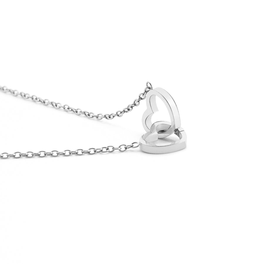 Collier gravé cœur entrelacé - Or