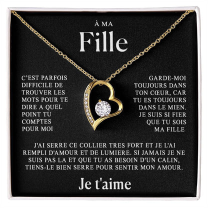 À ma Fille - Collier coeur en or