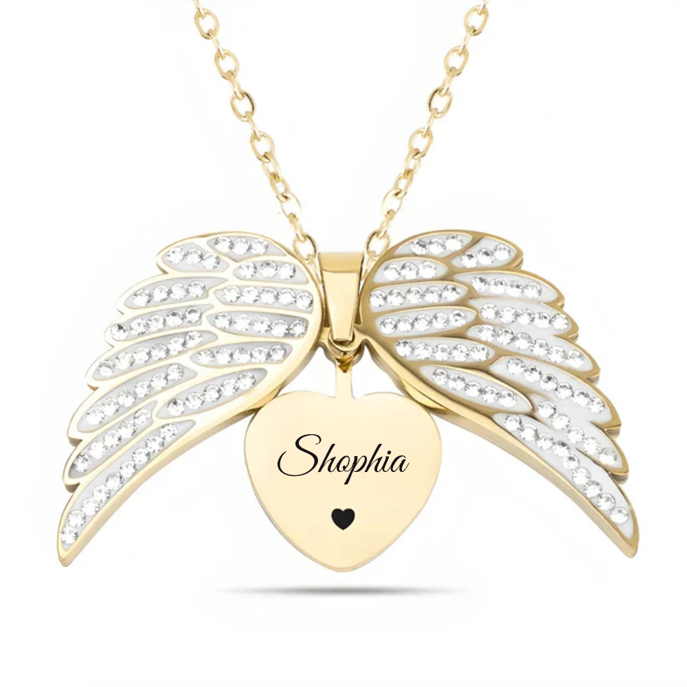 Je te garderai toujours dans mon cœur - Collier ange coeur - Or
