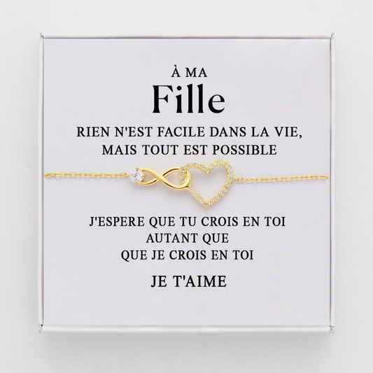 Bracelet À ma Fille - Coeur infini - Or