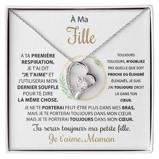 À ma Fille - Collier coeur d'amour, de maman