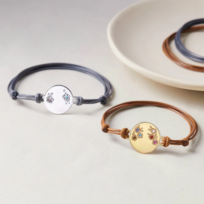 Bracelet de pierre de naissance pour enfants - Or Rose