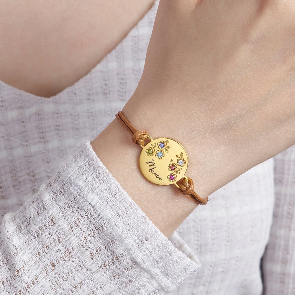 Bracelet de pierre de naissance pour enfants - Or