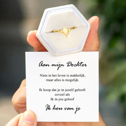 À ma Fille - Bague avec pierre opale