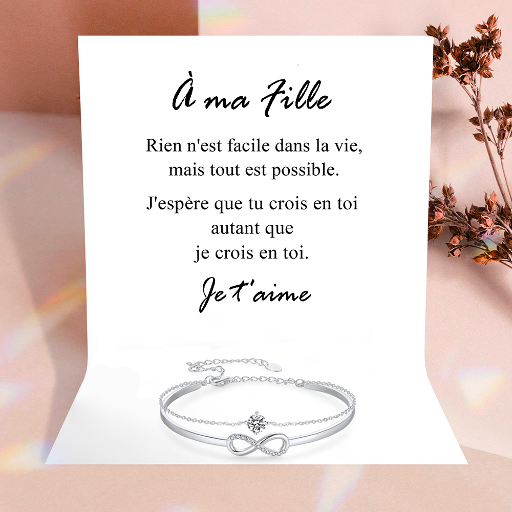 À ma Fille - bracelet avec pierre de naissance - Or
