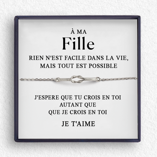 À ma Fille - Bracelet noeud d'amour
