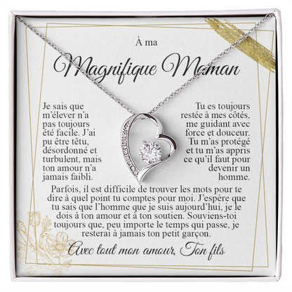 À ma Maman - Collier cœur Je t'aime