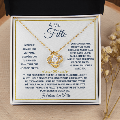 À ma fille - Collier Noeud d'Amour