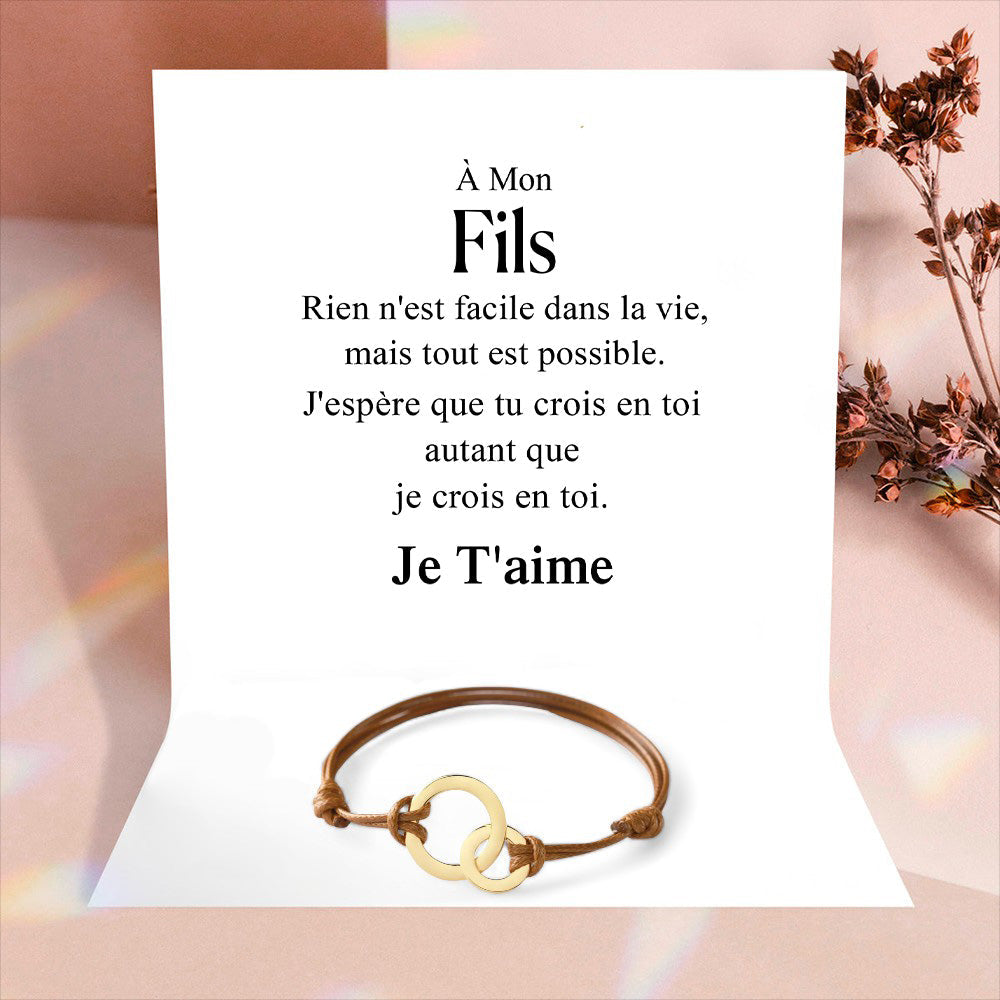 Bracelet familial - À mon Fils ou à ma Fille - Or
