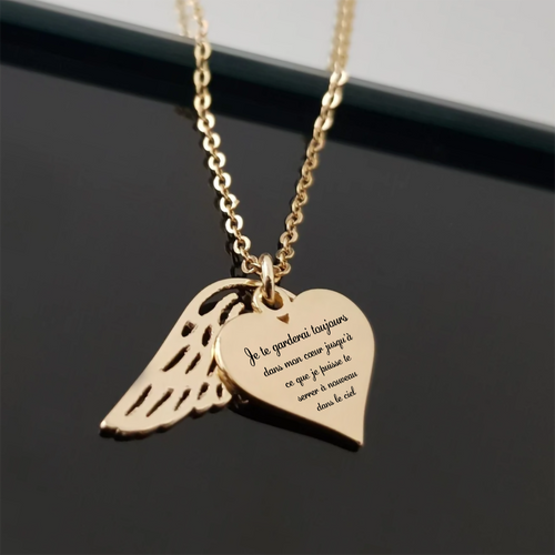 Un morceau de mon coeur - Collier ange coeur - Or