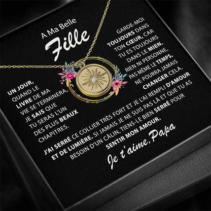 À ma Fille - Collier boussole d'amour