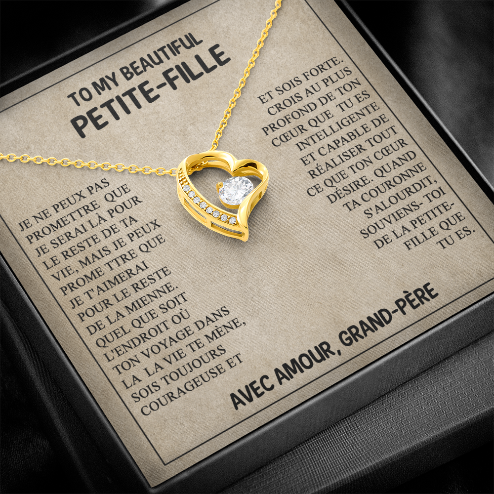 À ma belle Petite-fille - Sois courageuse et forte - Collier cœur