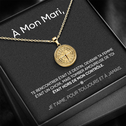 À mon Mari - Collier boussole - Or
