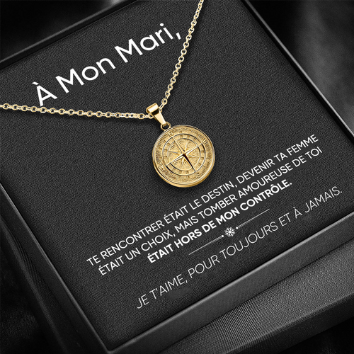À mon Mari - Collier boussole - Or