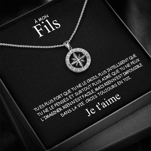 À mon Fils - Collier boussole d'amour