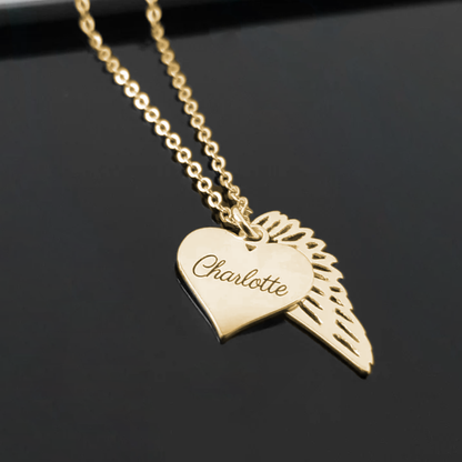 Un morceau de mon coeur - Collier ange coeur - Or