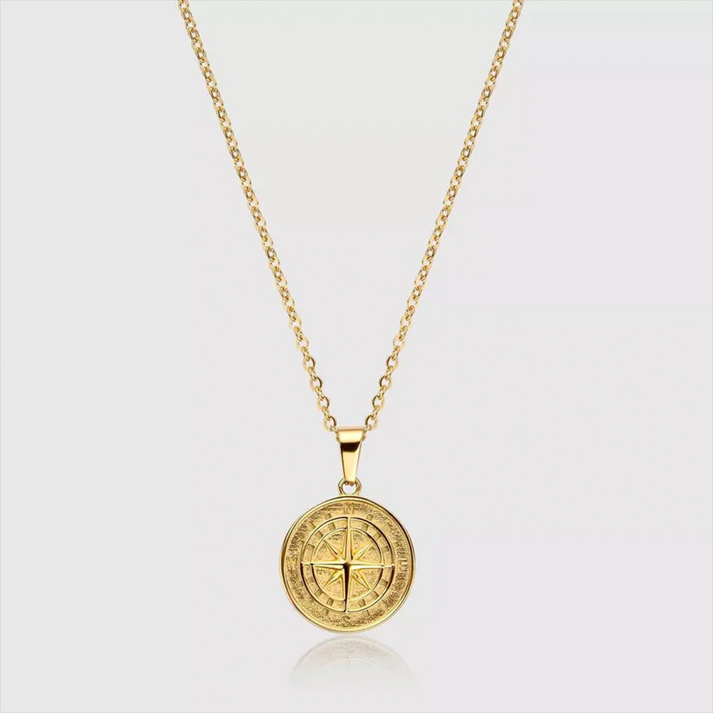 À mon Fils – "N’oublie jamais mon amour"– Collier boussole - Or