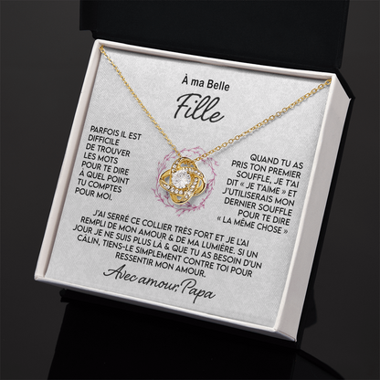 À ma Fille - Collier nœud First Breath, de papa