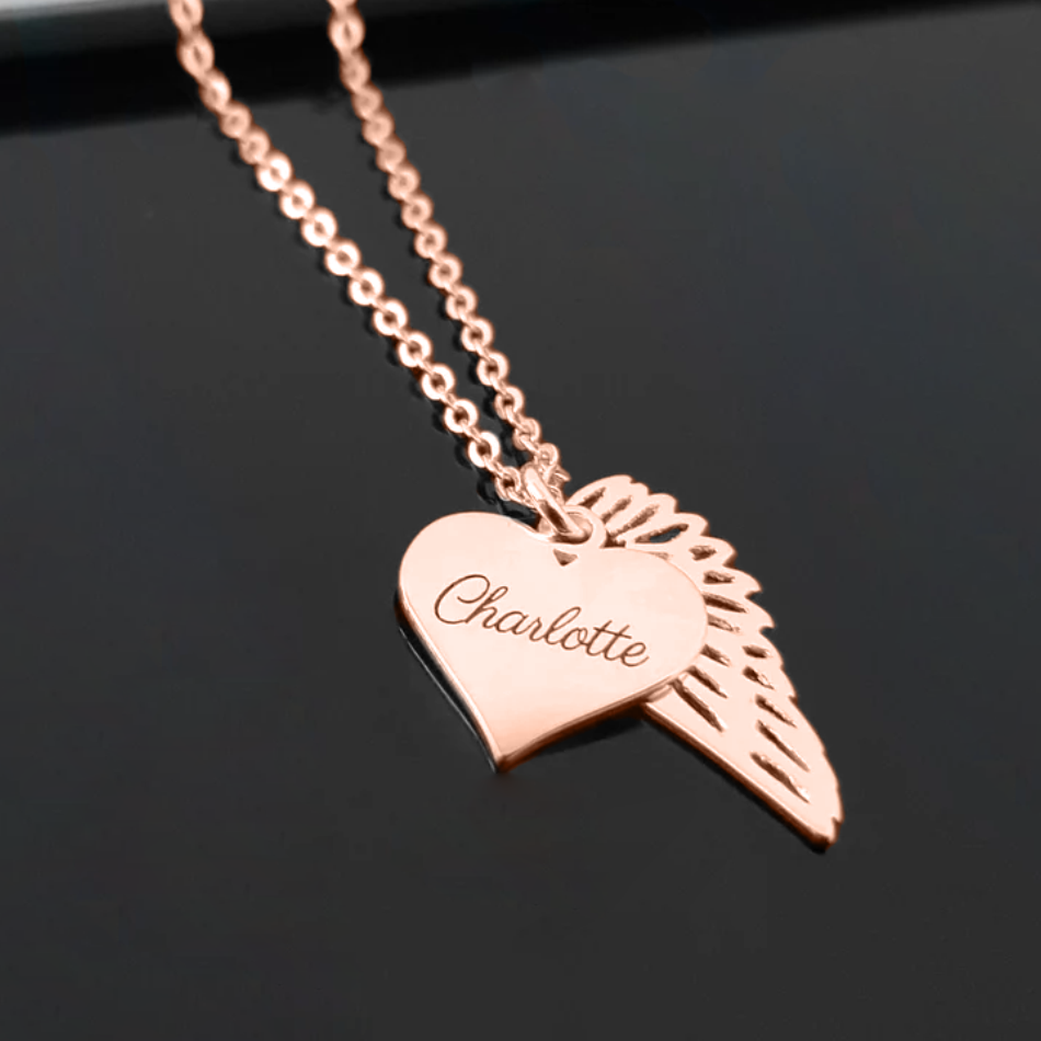 Un morceau de mon coeur - Collier ange coeur - Or