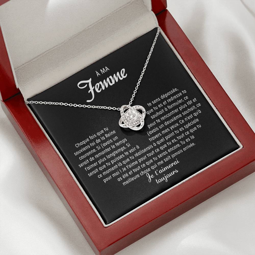 À ma Femme - Collier noeud d'amour - Or