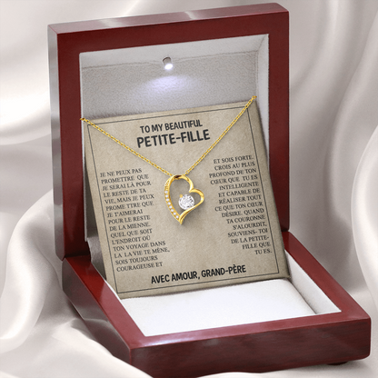 À ma belle Petite-fille - Sois courageuse et forte - Collier cœur
