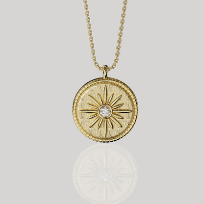 À ma Fille - Collier boussole d'amour - Or
