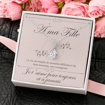 À ma Fille - Collier à pendentif d'amour