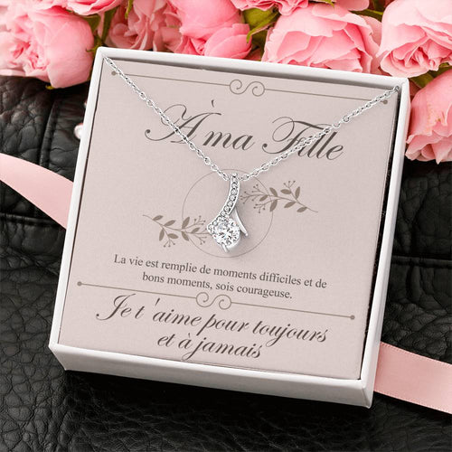 À ma Fille - Collier à pendentif d'amour