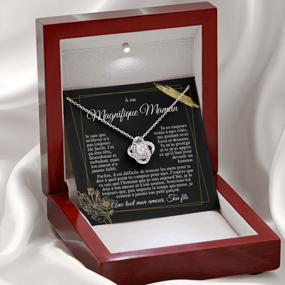 À ma Maman - Je t'aime de la part de mon fils - Collier nœud
