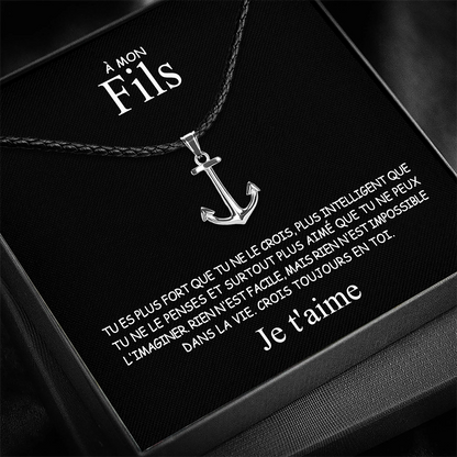 À mon Fils - Pendentif ancre - Or