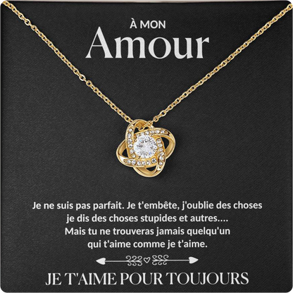 À mon Amour - Collier rose pour toujours - Or