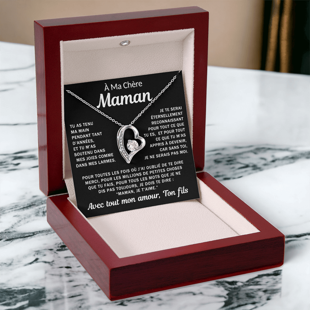 À ma Maman bien-aimée - Collier cœur