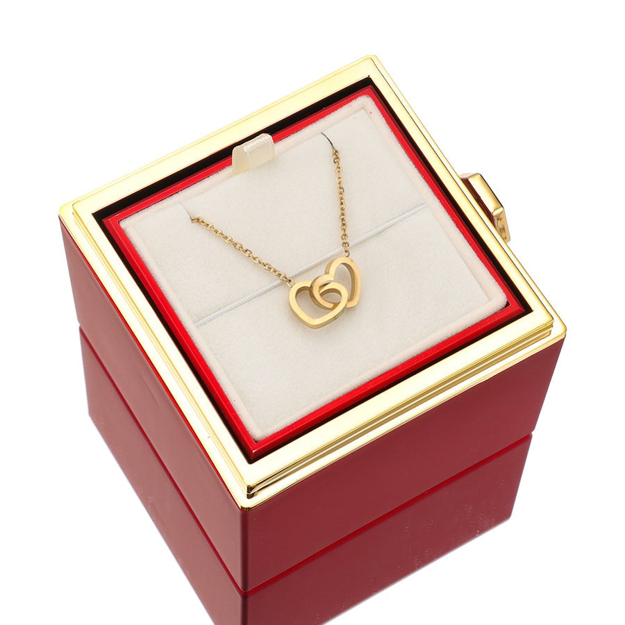 Collier gravé cœur entrelacé - Or