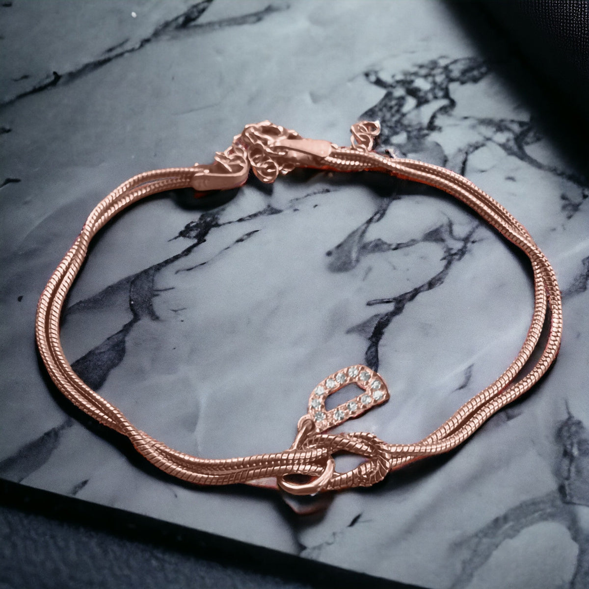 À ma Fille - Bracelet noeud d'amour - Or Rose