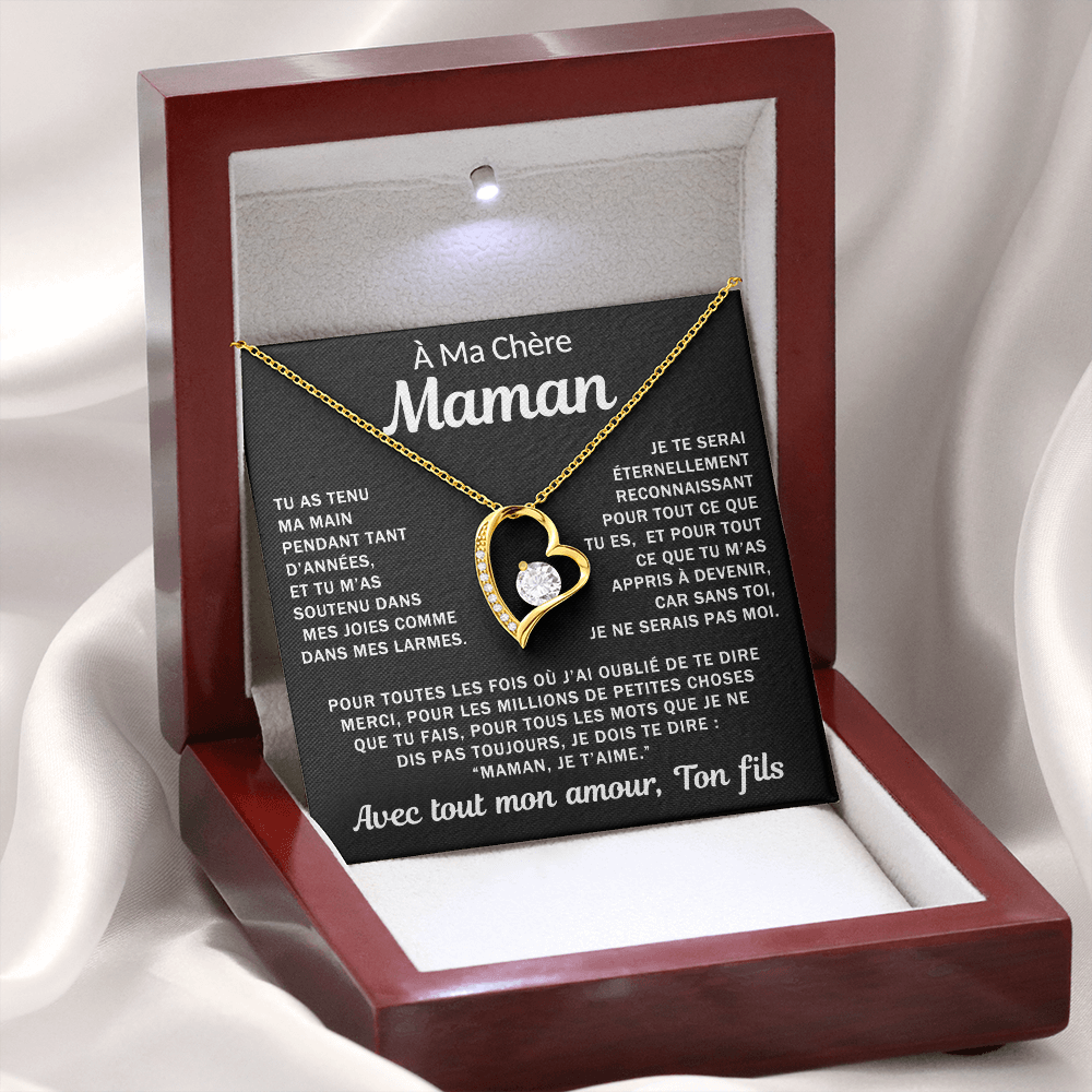 À ma Maman bien-aimée - Collier cœur