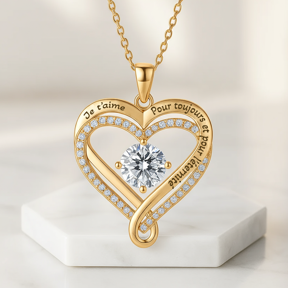 À mon Amour - Collier Cœurs Entrelacés
