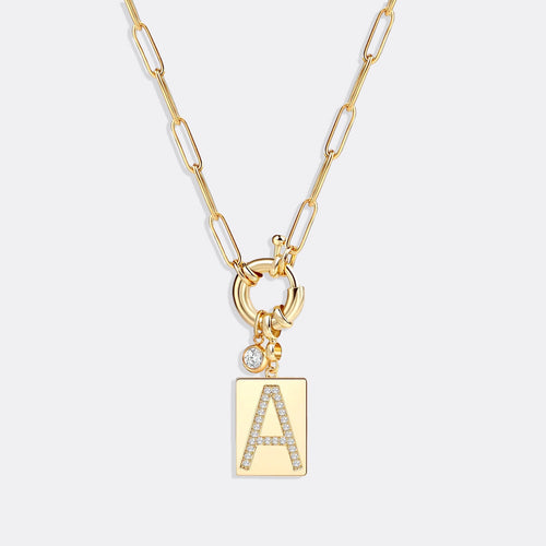 Collier pendentif initial - Or