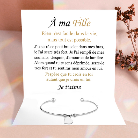 À ma Fille - j'ai rempli ce bracelet de tout mon amour - Or