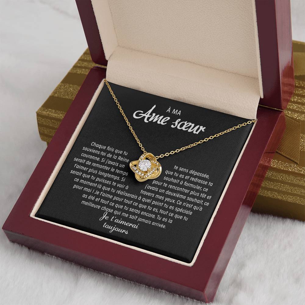 À Ma Âme Sœur - Collier Nœud D'amour - Or