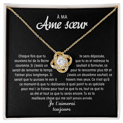 À Ma Âme Sœur - Collier Nœud D'amour - Or