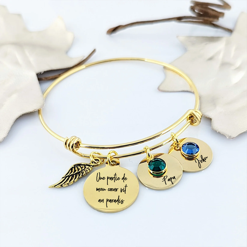 Un Morceau De Mon Cœur - Bracelet Commémoratif - Or