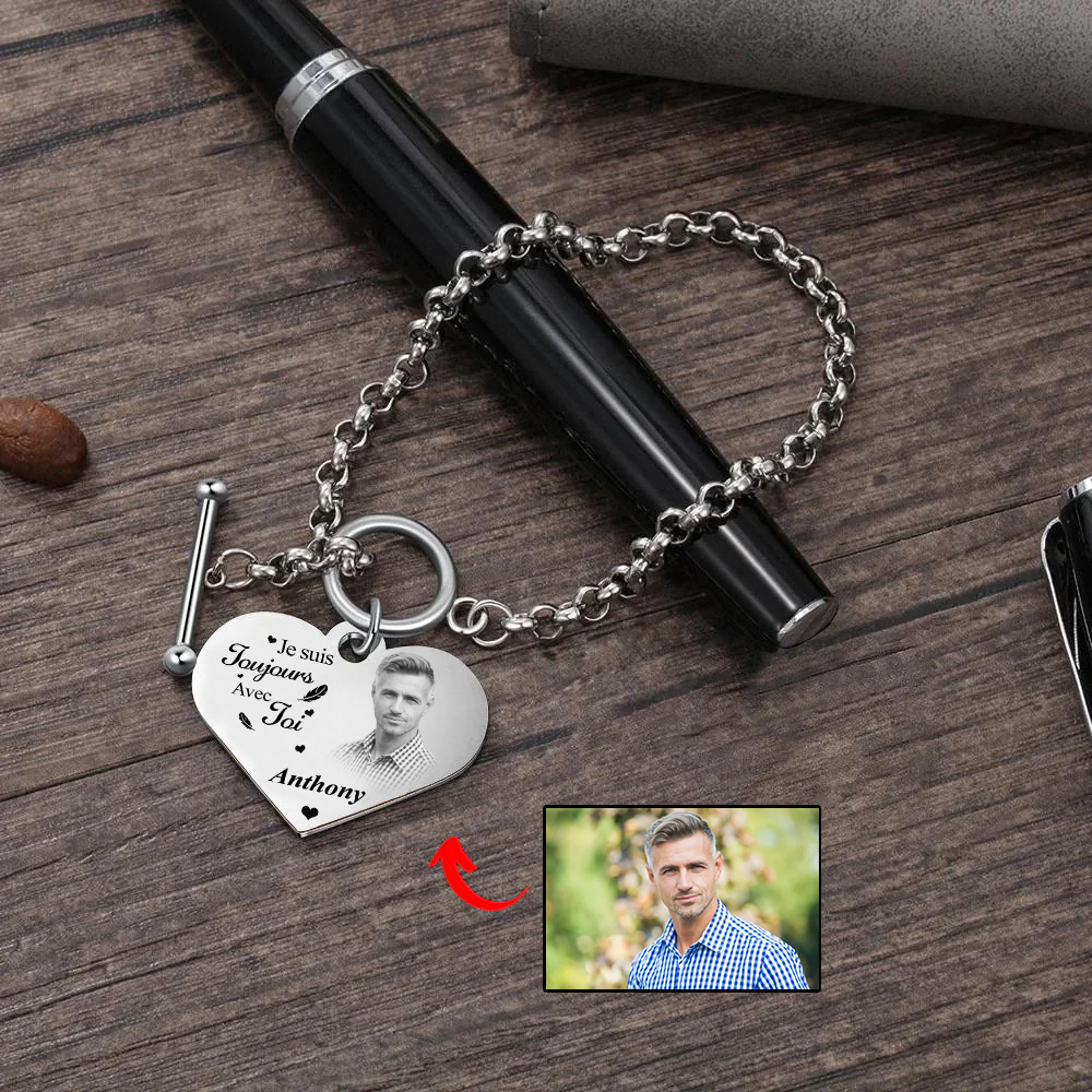 Je Suis Toujours Avec Toi - Bracelet Commémoratif - Or