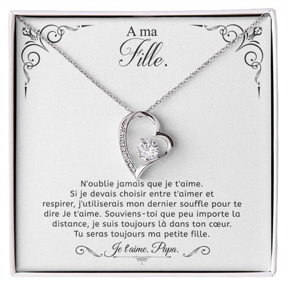 À ma Fille - Collier pendentif Amour, de papa