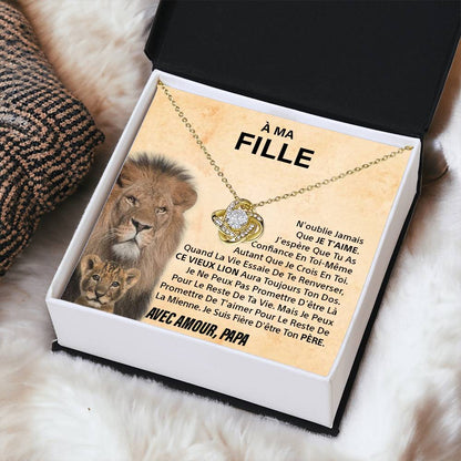 À ma Fille - N'oublie jamais - Collier noeud d'amour