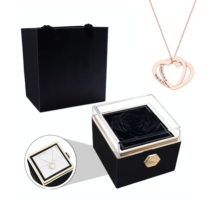 Deux coeurs imbriqués - Collier personnalisé - Or Rose